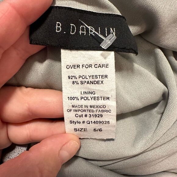 B Darlin Silver Sparkle Cocktail Dress one shoulder size 5/6 NWOT - Picture 3 of 3